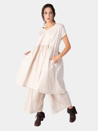 Cap Sleeve Organic Cotton V-Neck Dress - Baci Fashion