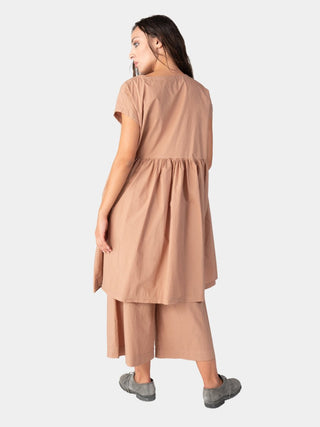 Cap Sleeve Organic Cotton V-Neck Dress - Baci Fashion