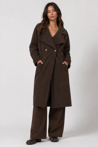Corduroy Long Coat - Baci Fashion