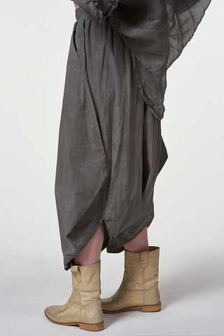 Cotton Balloon Pants with V - Cut Hem - Baci Fashion