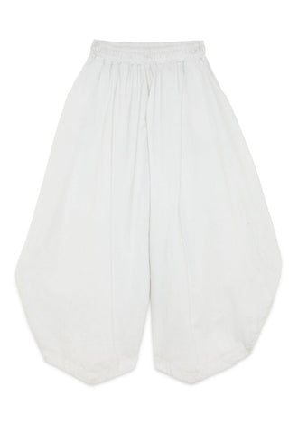 Cotton Balloon Pants with V - Cut Hem - Baci Fashion