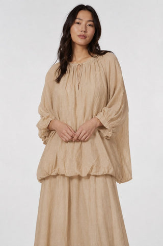 Cotton Balloon Shirt with Raglan Sleeves - Baci Fashion
