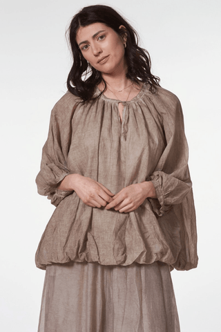 Cotton Balloon Shirt with Raglan Sleeves - Baci Fashion