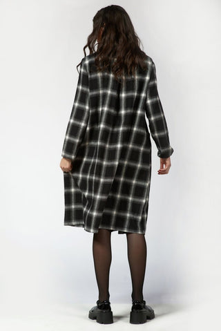 Cotton Blend Plaid Dress - Baci Fashion