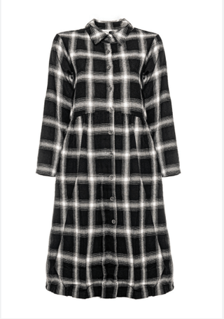 Cotton Blend Plaid Dress - Baci Fashion