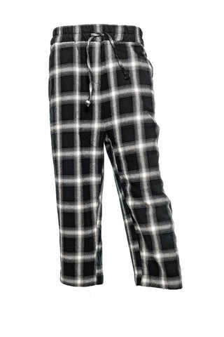 Cotton Blend Plaid Pants - Baci Fashion