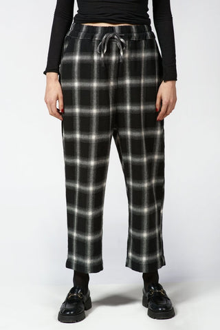Cotton Blend Plaid Pants - Baci Fashion