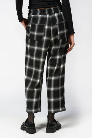 Cotton Blend Plaid Pants - Baci Fashion