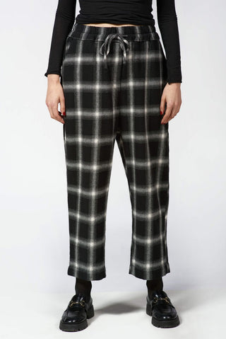Cotton Blend Plaid Pants - Baci Fashion
