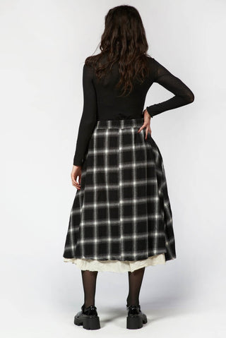 Cotton Blend Plaid Skirt - Baci Fashion