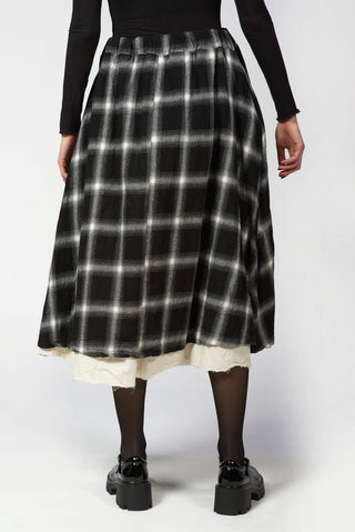 Cotton Blend Plaid Skirt - Baci Fashion