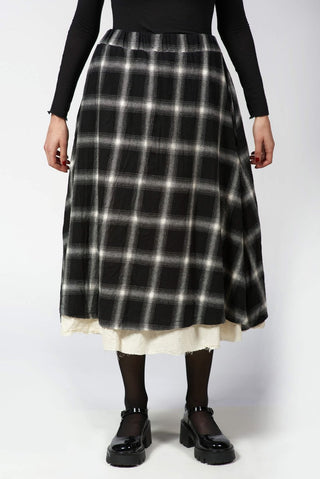 Cotton Blend Plaid Skirt - Baci Fashion