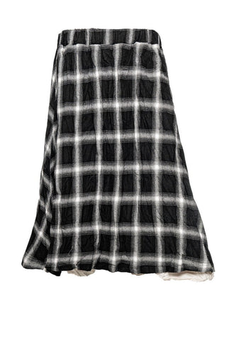 Cotton Blend Plaid Skirt - Baci Fashion