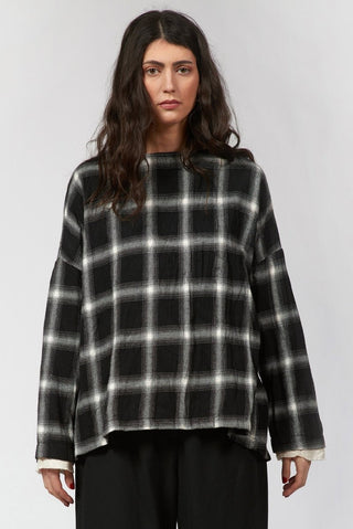 Cotton Blend Plaid T-Shirt - Baci Fashion