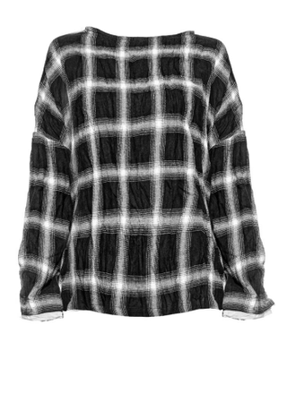 Cotton Blend Plaid T-Shirt - Baci Fashion