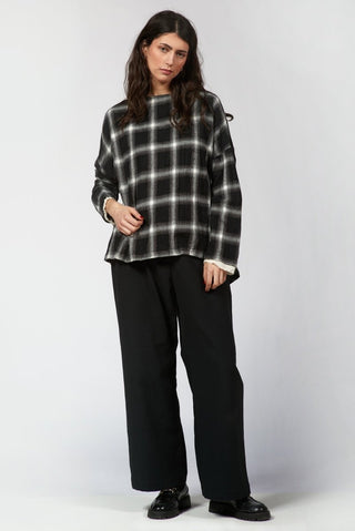 Cotton Blend Plaid T-Shirt - Baci Fashion