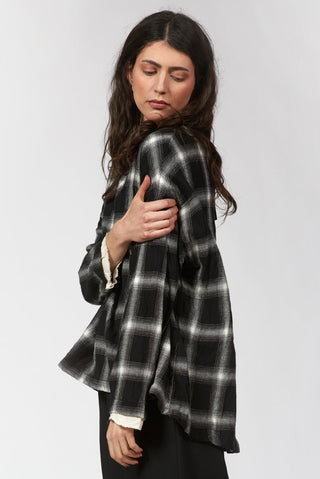 Cotton Blend Plaid T-Shirt - Baci Fashion