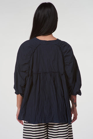 Cotton Blouse with Ruffled Back Details - Baci Fashion