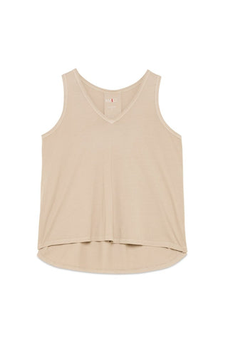 Cotton Hi - Lo Tank with V - Neck - Baci Fashion