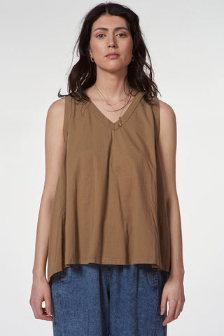 Cotton Hi - Lo Tank with V - Neck - Baci Fashion