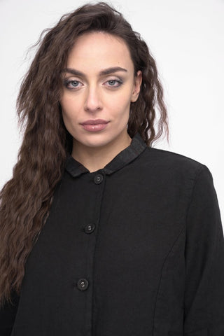 Cotton Linen Blend Cropped Jacket - Baci Fashion