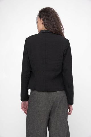 Cotton Linen Blend Cropped Jacket - Baci Fashion