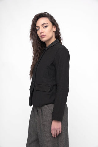 Cotton Linen Blend Cropped Jacket - Baci Fashion