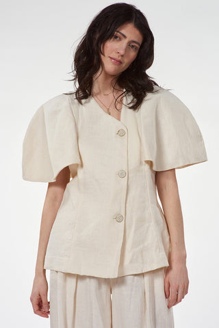 Cotton Linen Cape - Sleeve Jacket - Baci Fashion