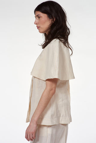 Cotton Linen Cape - Sleeve Jacket - Baci Fashion