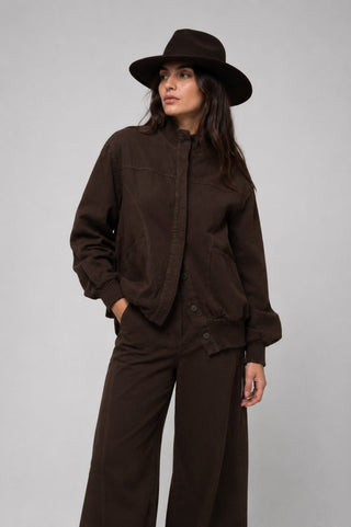Cotton Linen Cargo Bomber Jacket - Baci Fashion