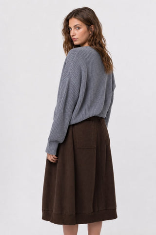 Cotton Linen Cargo Skirt - Baci Fashion