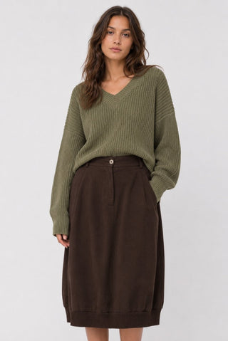 Cotton Linen Cargo Skirt - Baci Fashion