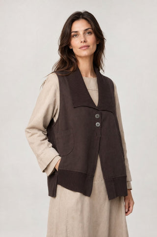 Cotton Linen Cargo Sweater Vest - Baci Fashion
