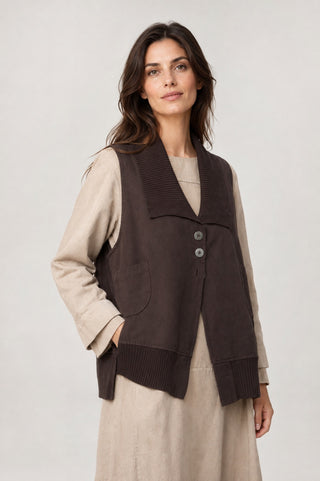 cotton-linen-cargo-sweater-vest-brown by baci