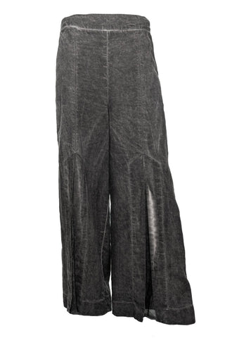 Cotton - Linen Front - Slit Pants - Baci Fashion