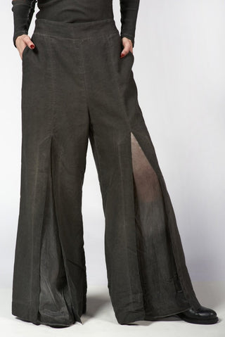 Cotton - Linen Front - Slit Pants - Baci Fashion