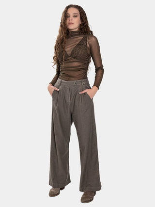 Cotton-Linen Palazzo Trousers - Baci Fashion