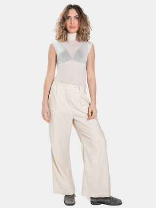 Cotton - Linen Palazzo Trousers - Baci Fashion