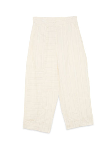 Cotton Linen Pants with Front Cuts - Baci Fashion