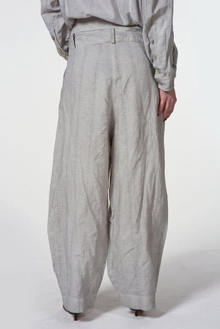 Cotton Linen Pants with Front Cuts - Baci Fashion
