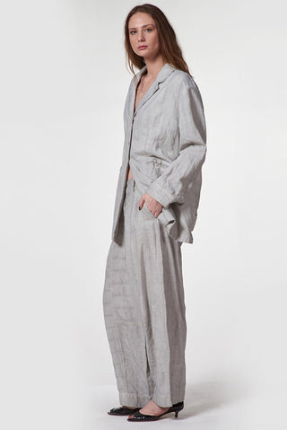 Cotton Linen Pants with Front Cuts - Baci Fashion