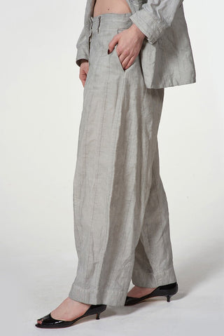 Cotton Linen Pants with Front Cuts - Baci Fashion