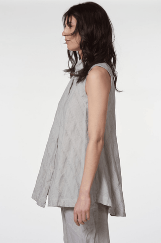 Cotton Linen Sleeveless Shirt - Baci Fashion