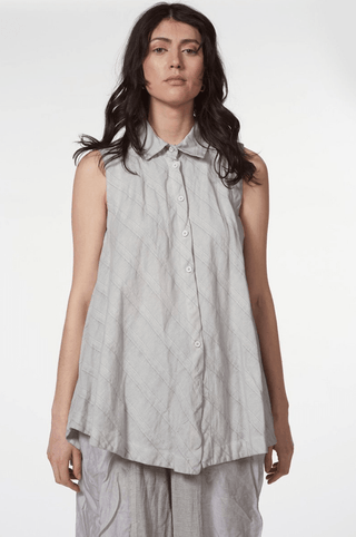 Cotton Linen Sleeveless Shirt - Baci Fashion