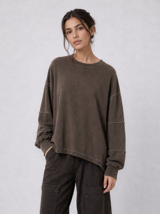 Cotton Oversized Sweatshirt - Baci Fashion