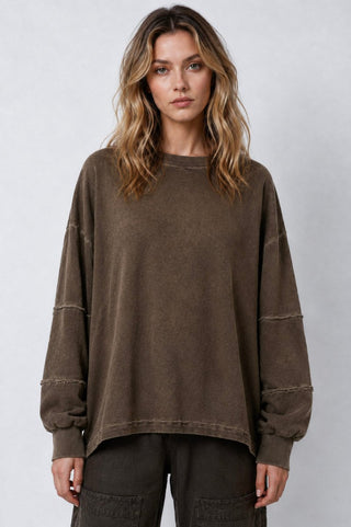 Cotton Oversized Sweatshirt - Baci Fashion