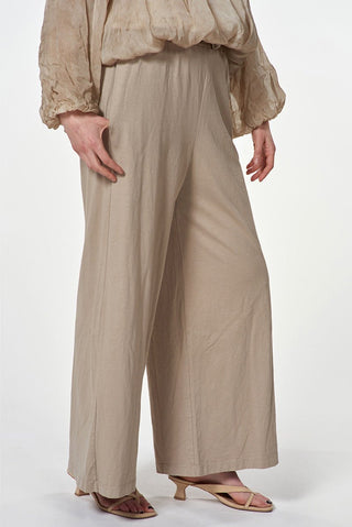 Cotton Palazzo Trousers with Drawstring Waist - Baci Fashion