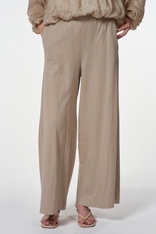 Cotton Palazzo Trousers with Drawstring Waist - Baci Fashion