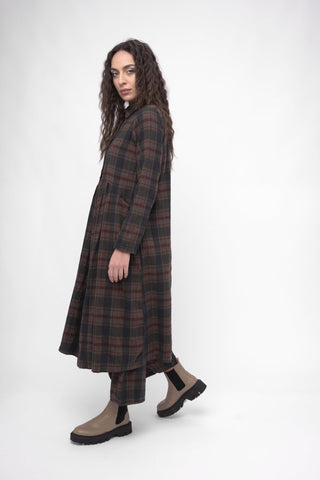 Cotton Plaid Tiered Waist Dress - Baci Fashion