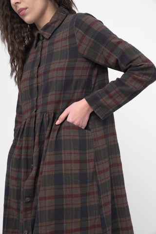 Cotton Plaid Tiered Waist Dress - Baci Fashion